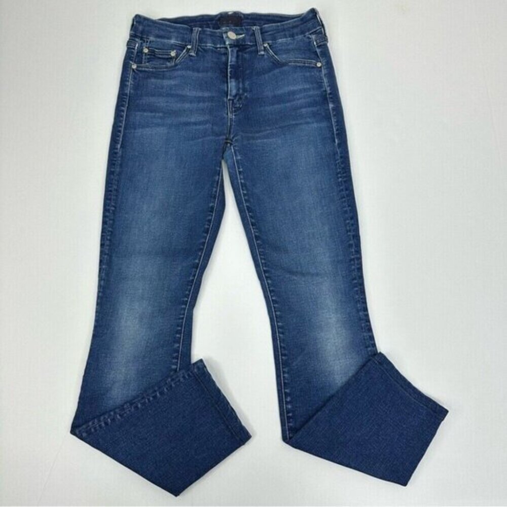Mother‎ Looker Ankle Fray Jeans Fast Times Blue Skinny Mid Rise Size 24-26x26